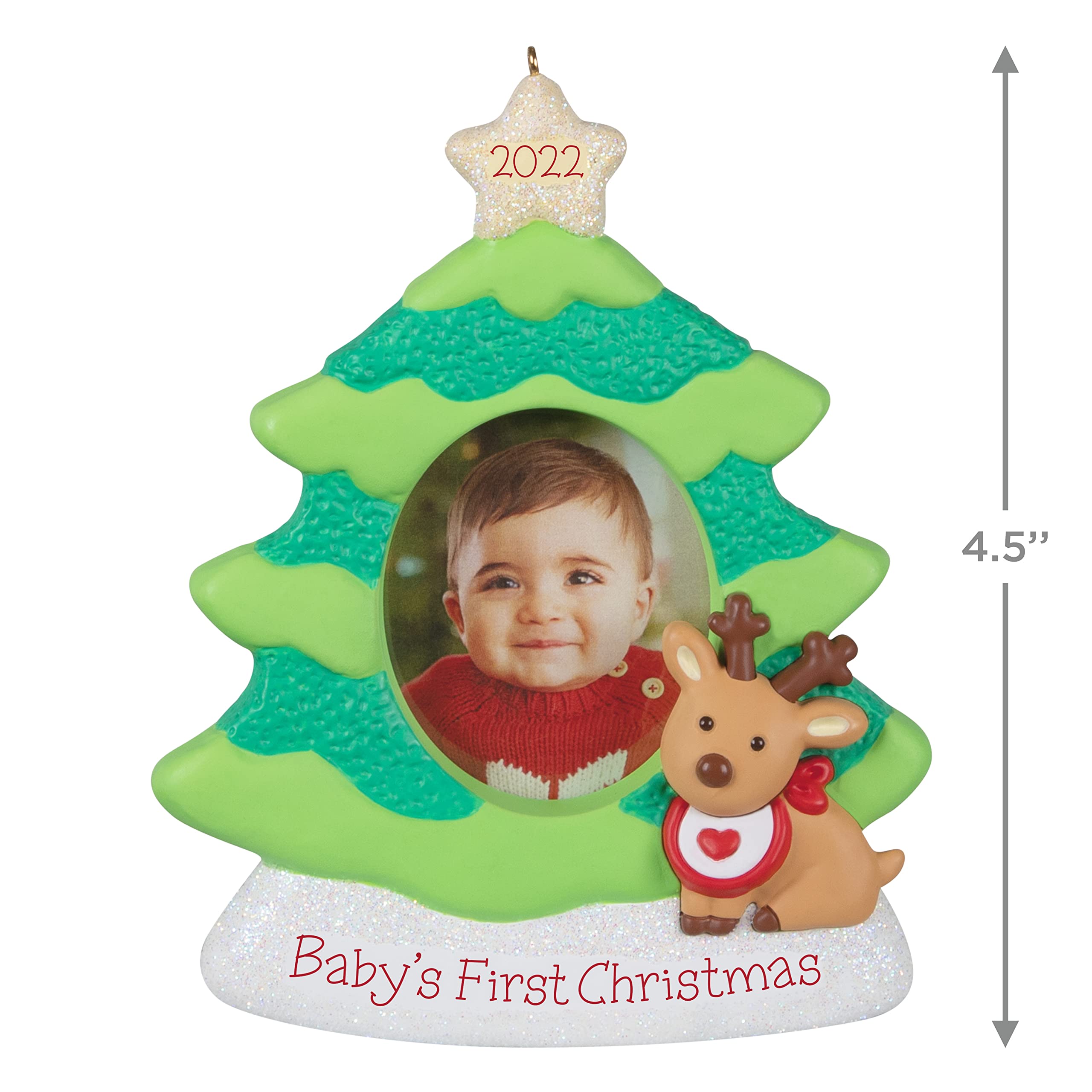 Hallmark Keepsake Christmas Ornament,Plastic, 2022 Year-Dated, Baby's First Christmas Photo Frame