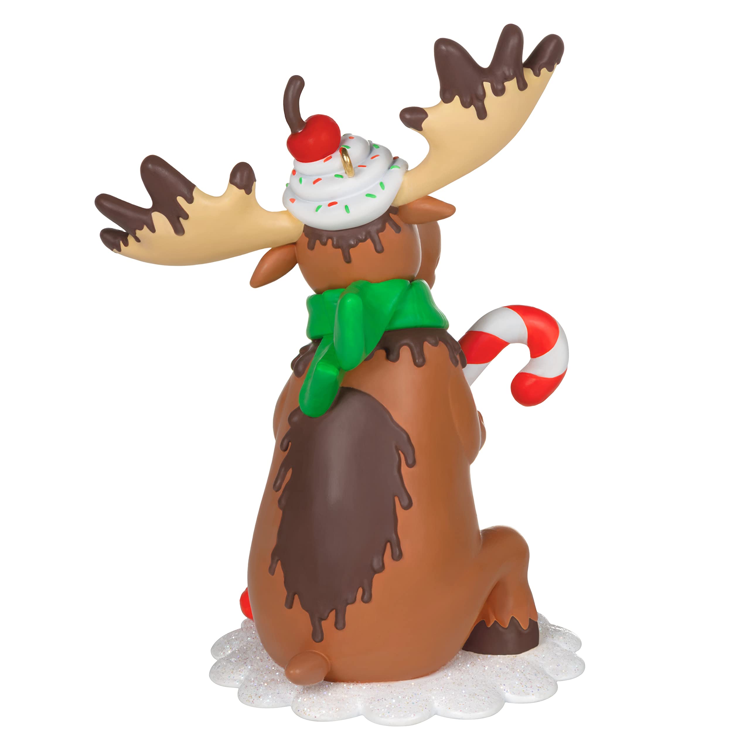 Hallmark Keepsake Christmas Ornament 2022, Chocolate Moose with Candy Cane