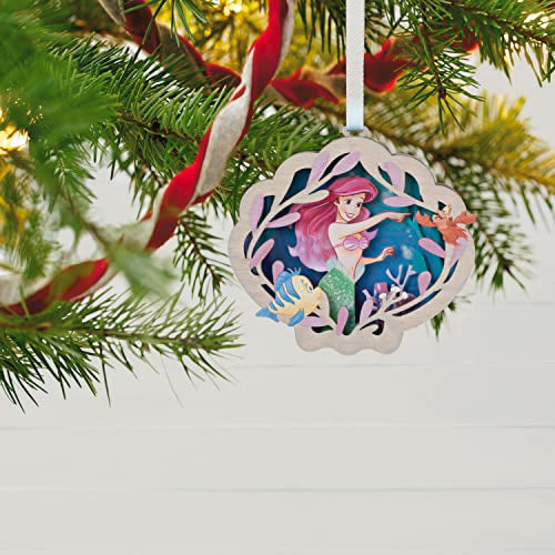 Hallmark Keepsake Christmas Ornament 2023, Disney The Little Mermaid Ariel and Friends, Papercraft Ornament, Gifts for Disney Fans