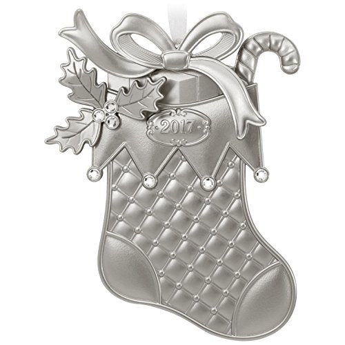 Hallmark 1795QGO1802 Stocking Metal Dated Keepsake Christmas Ornaments