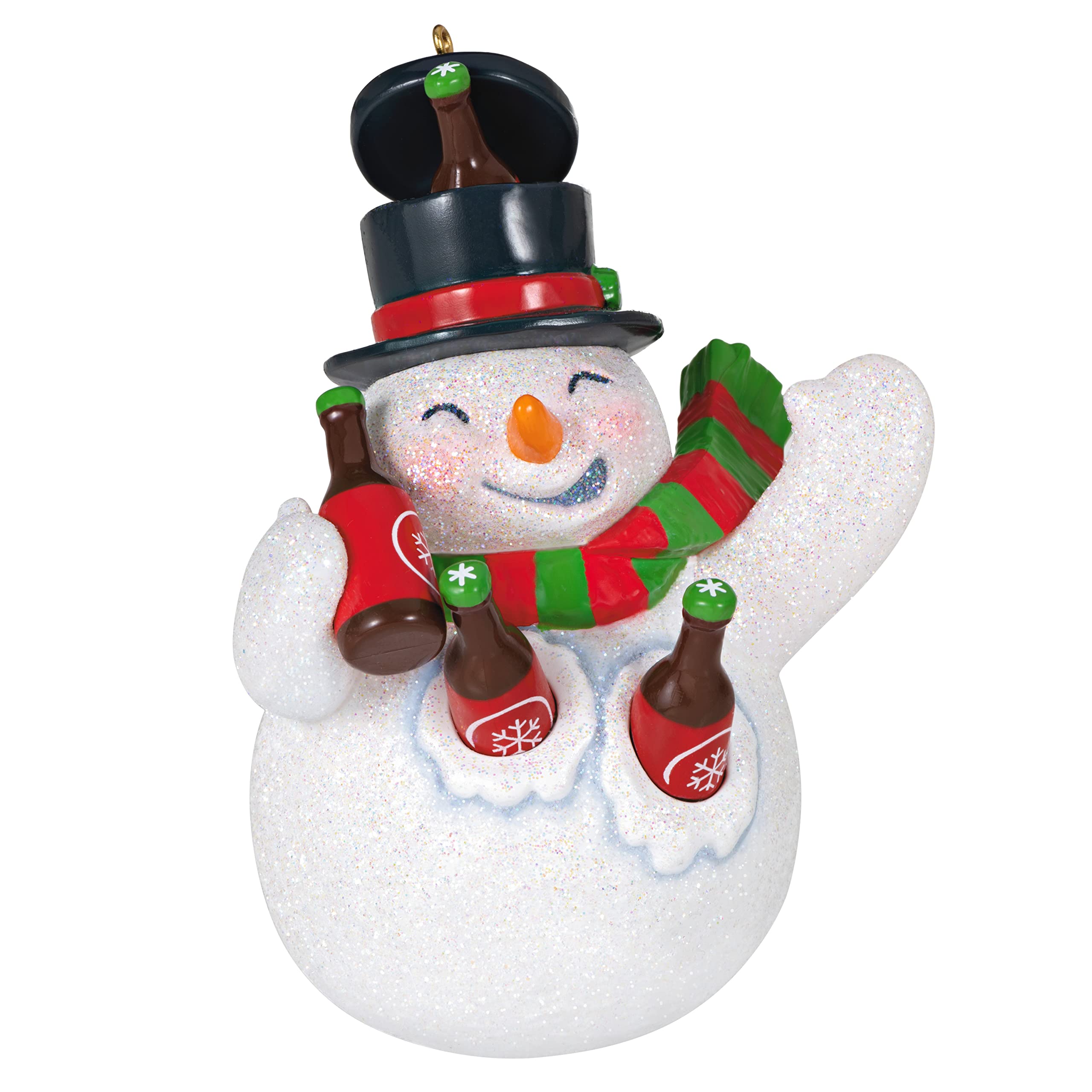 Hallmark Keepsake Plastic Christmas Ornament 2022, Jolly Beer Belly Snowman