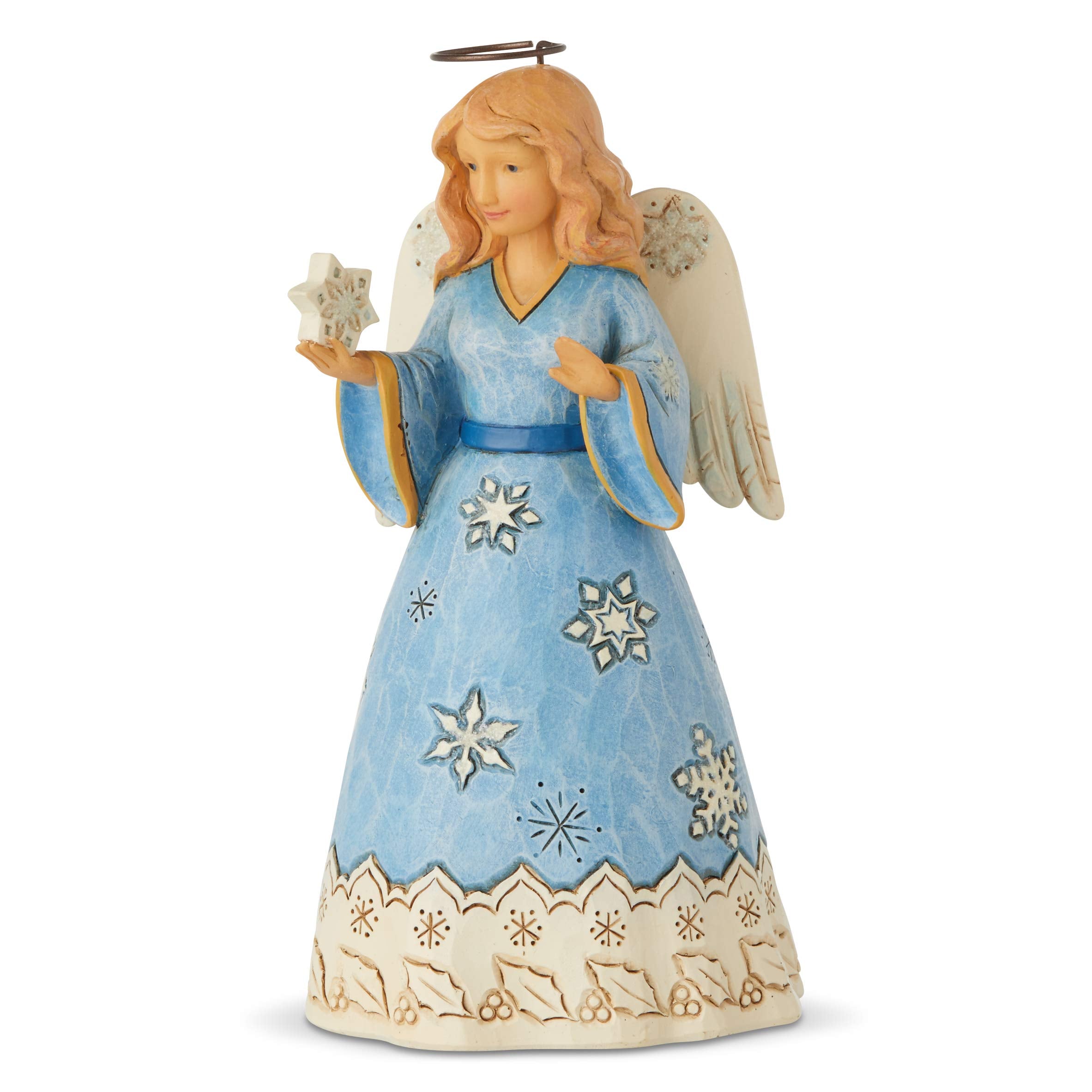 Enesco Jim Shore Heartwood Creek Snowflake Angel Pint-Size Figurine, 5.25 Inch