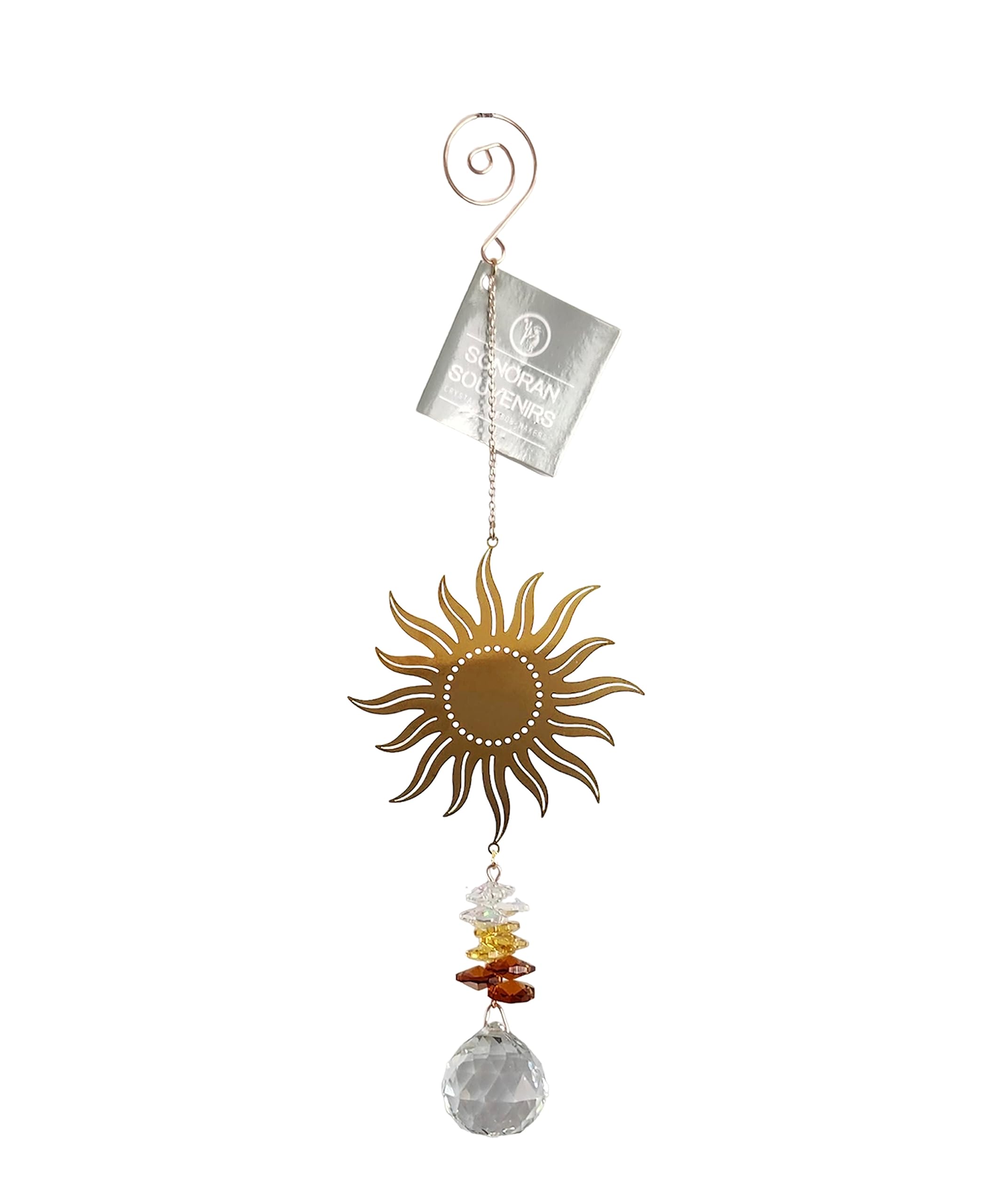 Crystal Cascade Suncatcher - Rose Gold Crystal Hanging Ornament for Windows Hanging Prism Rainbow Maker Feng Shui (Sun)