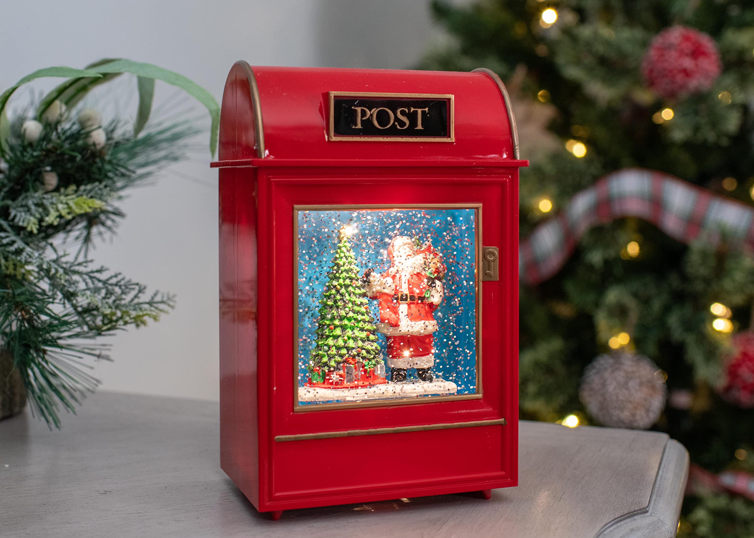 Festive Red Santa Mailbox Musical LED