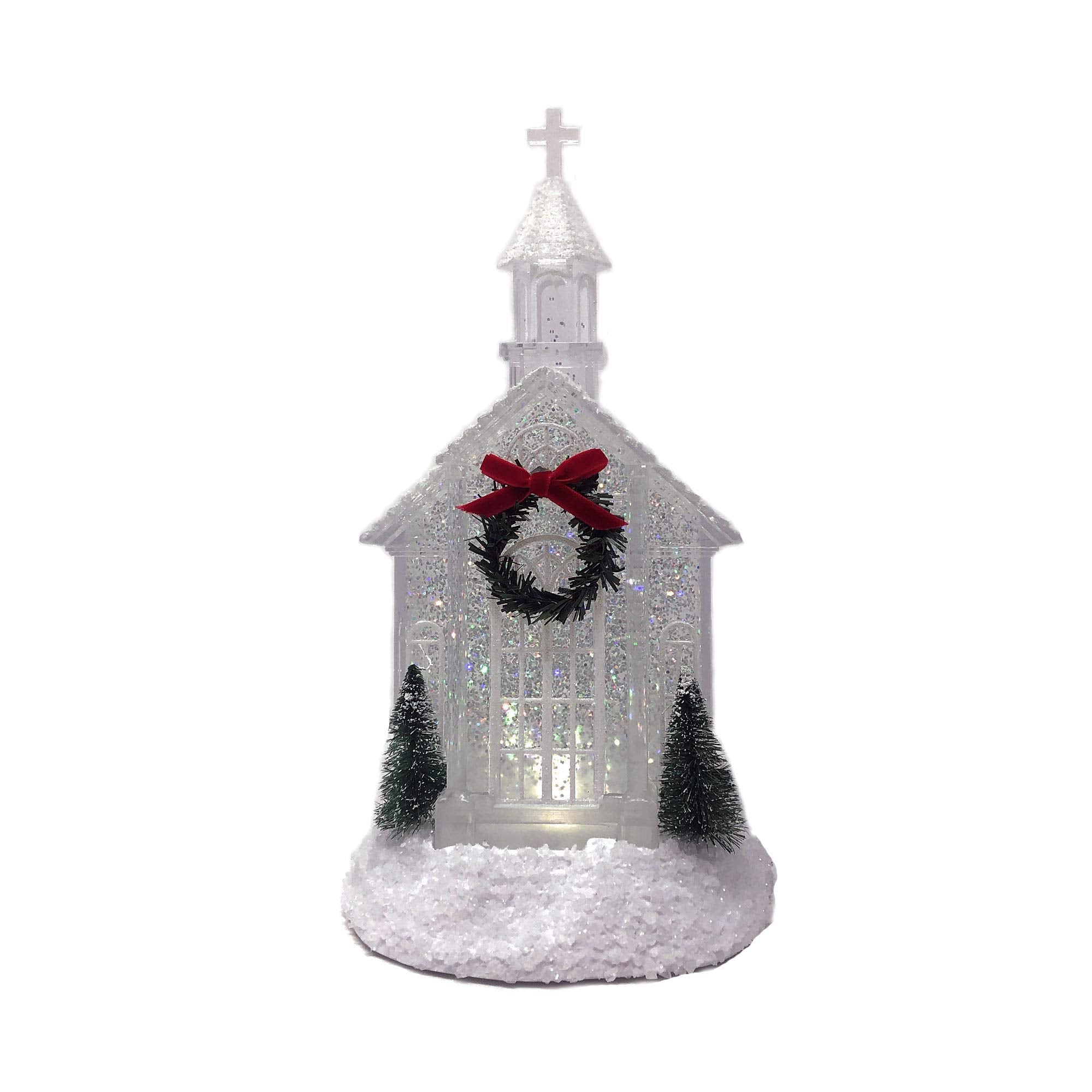 Light Up Church - Shimmery Glitter Water Lantern, Glitterdome 10 Inches