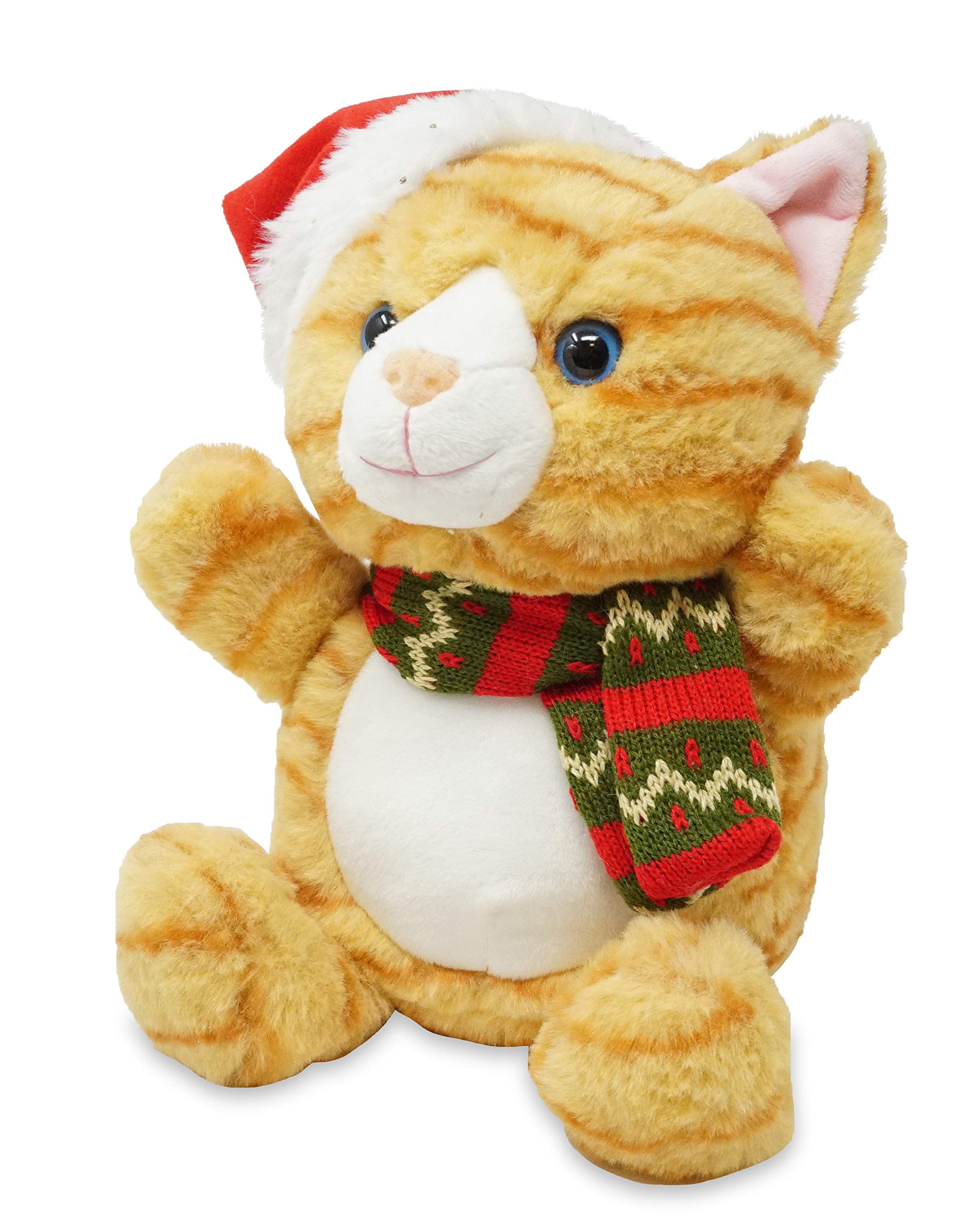 Cuddle Barn Holiday Whirlers Mittens - Animated Musical Christmas Kitty Cat Stuffed Animal Plush Toy Sings Jingle Bells (Meowing Version), 9"