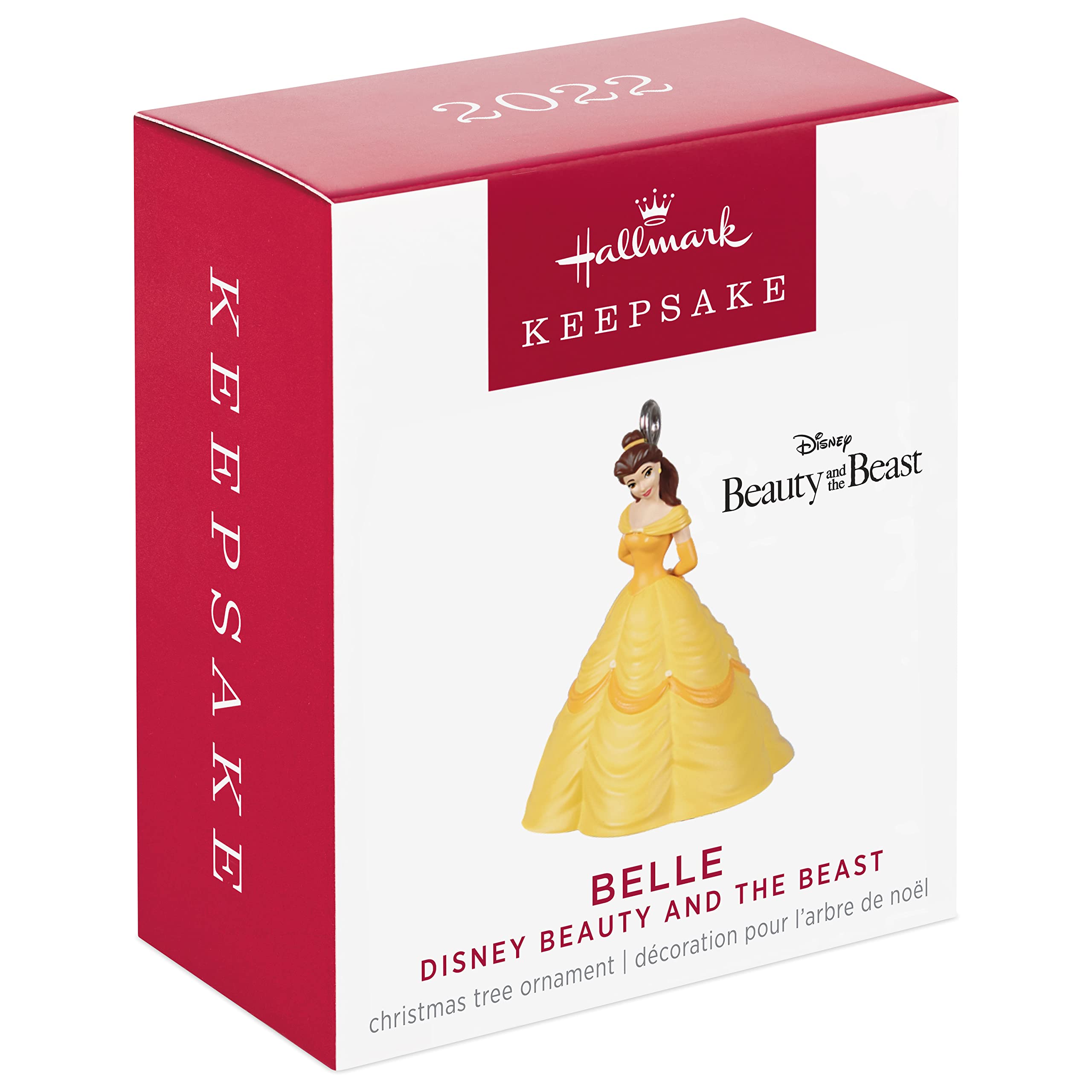 Hallmark Keepsake 1.25" Miniature Plastic, Christmas Ornament 2022, Disney Beauty and The Beast Belle, Mini