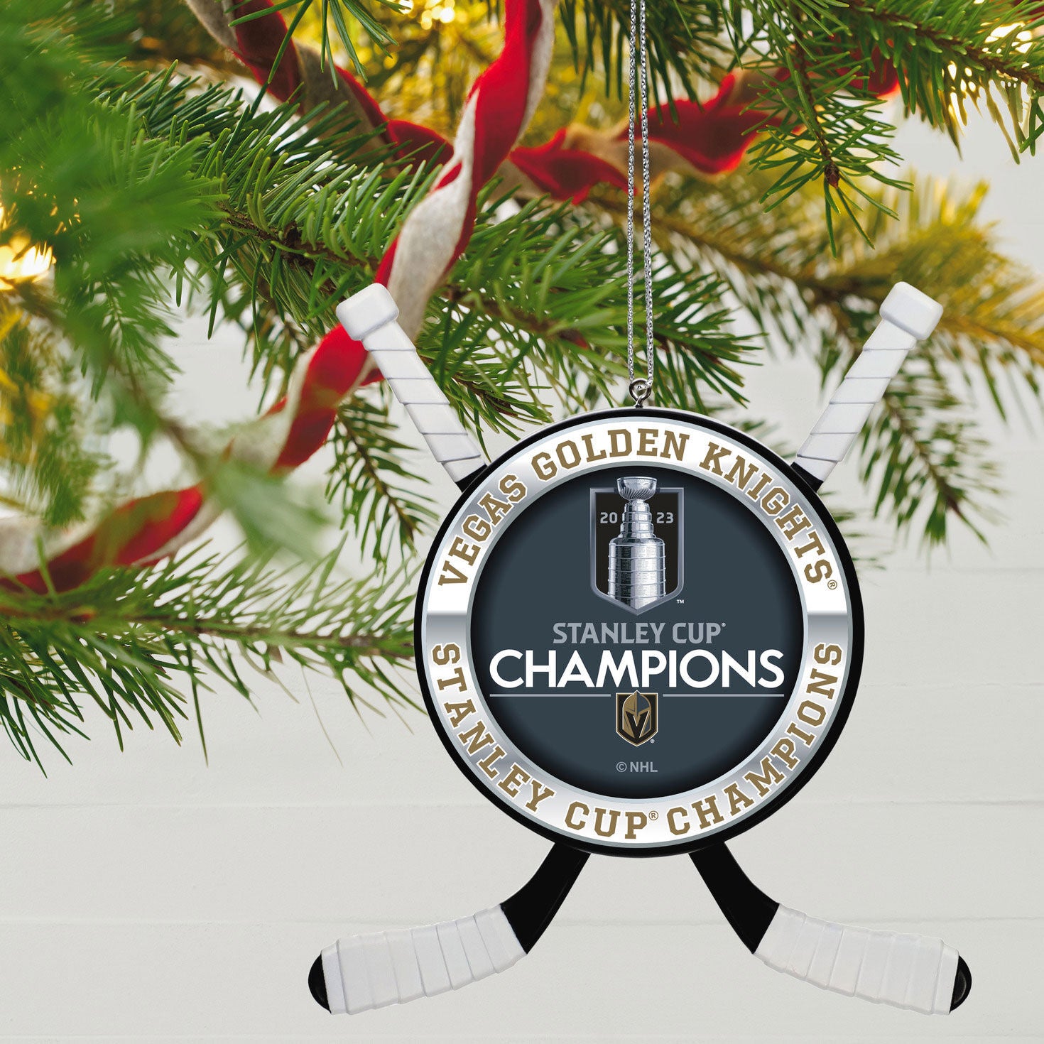 NHL® Vegas Golden Knights® 2023 Stanley Cup® Champions Hockey Ornament