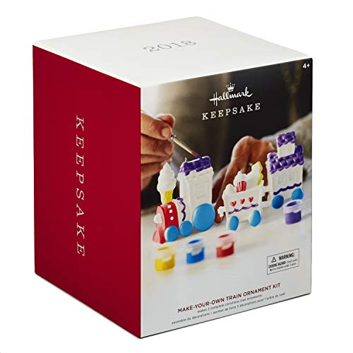 Hallmark Keepsake Christmas Ornament 2018 Year Dated, Make-Your-Own Train DIY Kit, 3 Pieces