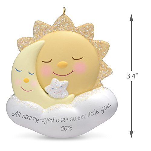 Hallmark Keepsake Christmas Ornament 2018 Year Dated, Starry-Eyed Over You Sun, Moon and Star, New Parents