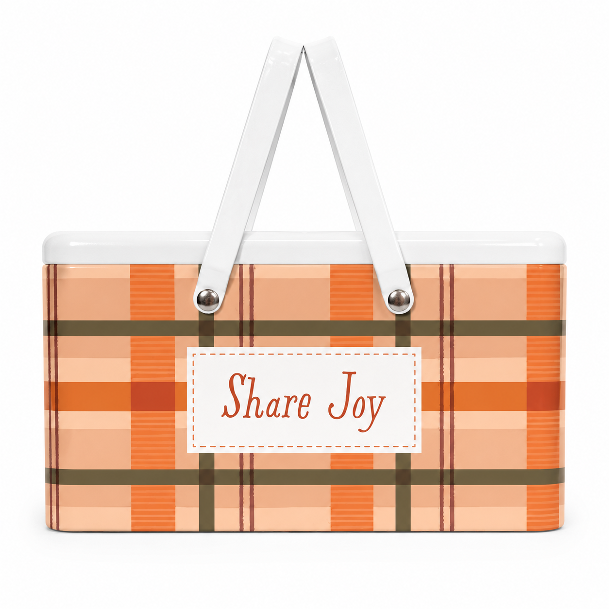 Hallmark Plaid Decorative Storage Tin with Handles
