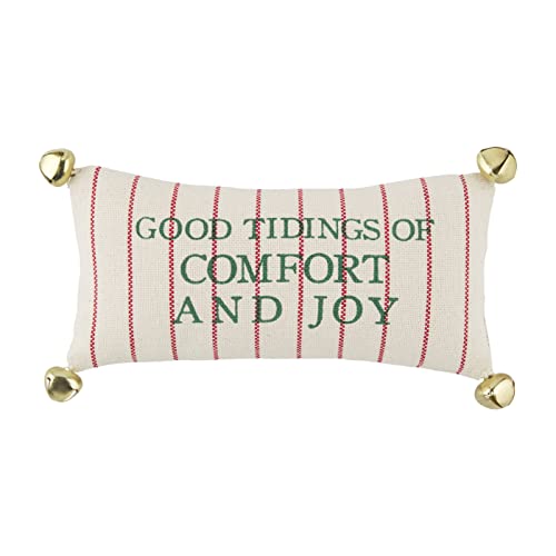 Mud Pie Christmas Merry Mini Bell Pillow, 12"x 6", Good Tidings 121 Count