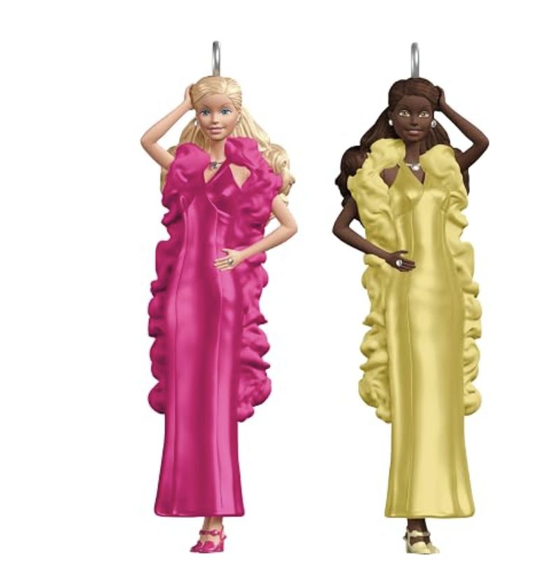 Superstar Barbie and Superstar Christie 2025 Mini Hallmark Christmas Ornament