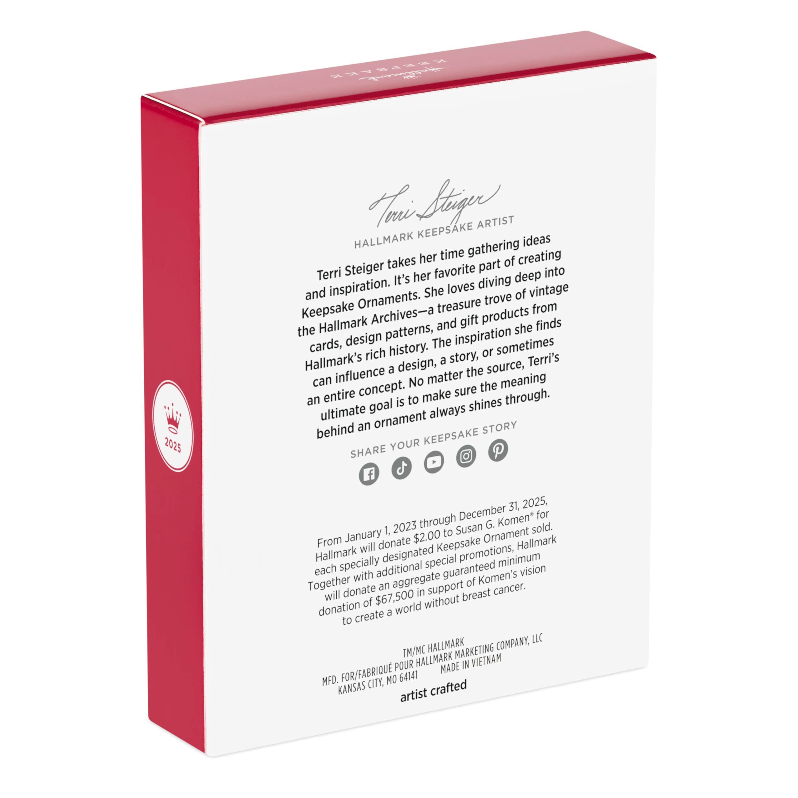 Strength Shines Through Susan G. Komen 2025 Hallmark Keepsake Christmas Ornament