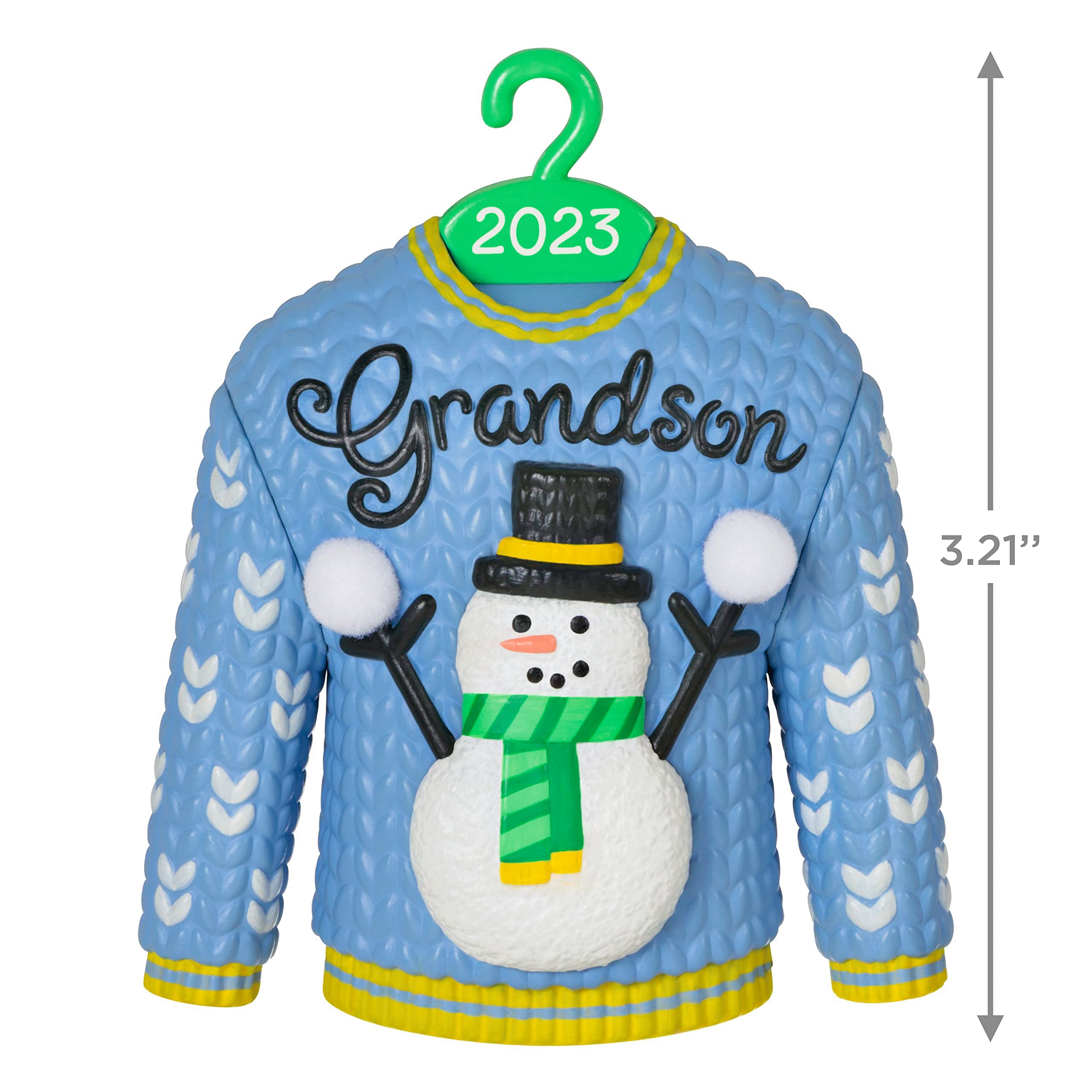 Hallmark Keepsake Christmas Ornament 2023, Grandson Christmas Sweater, Family Gifts