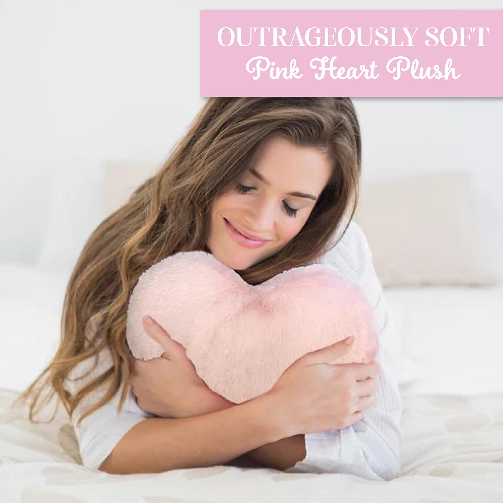 Warm Pals Pink Heart Plush Microwavable Weighted Lavender Scented Pillow NWT