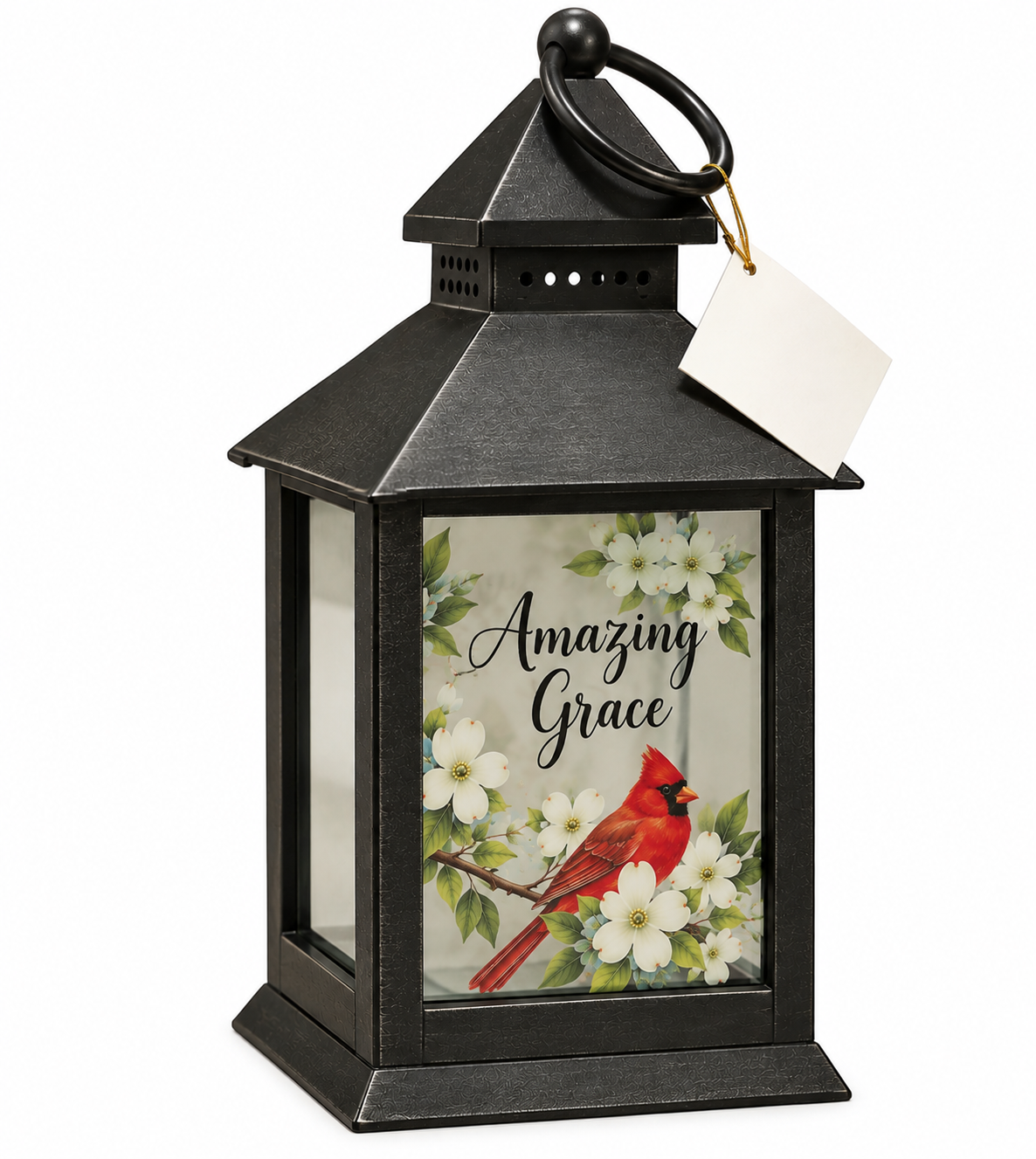 Carson "Amazing Grace" Cardinal LED Mini Lantern - Tabletop & Hanging Decor