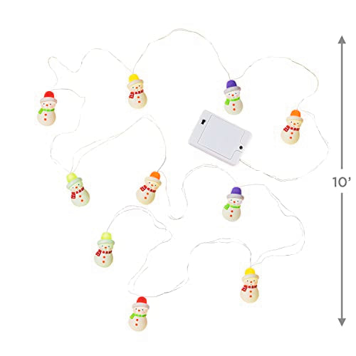 Hallmark Keepsake Christmas String Lights, Gumdrop Snowman 10-Light, 10'