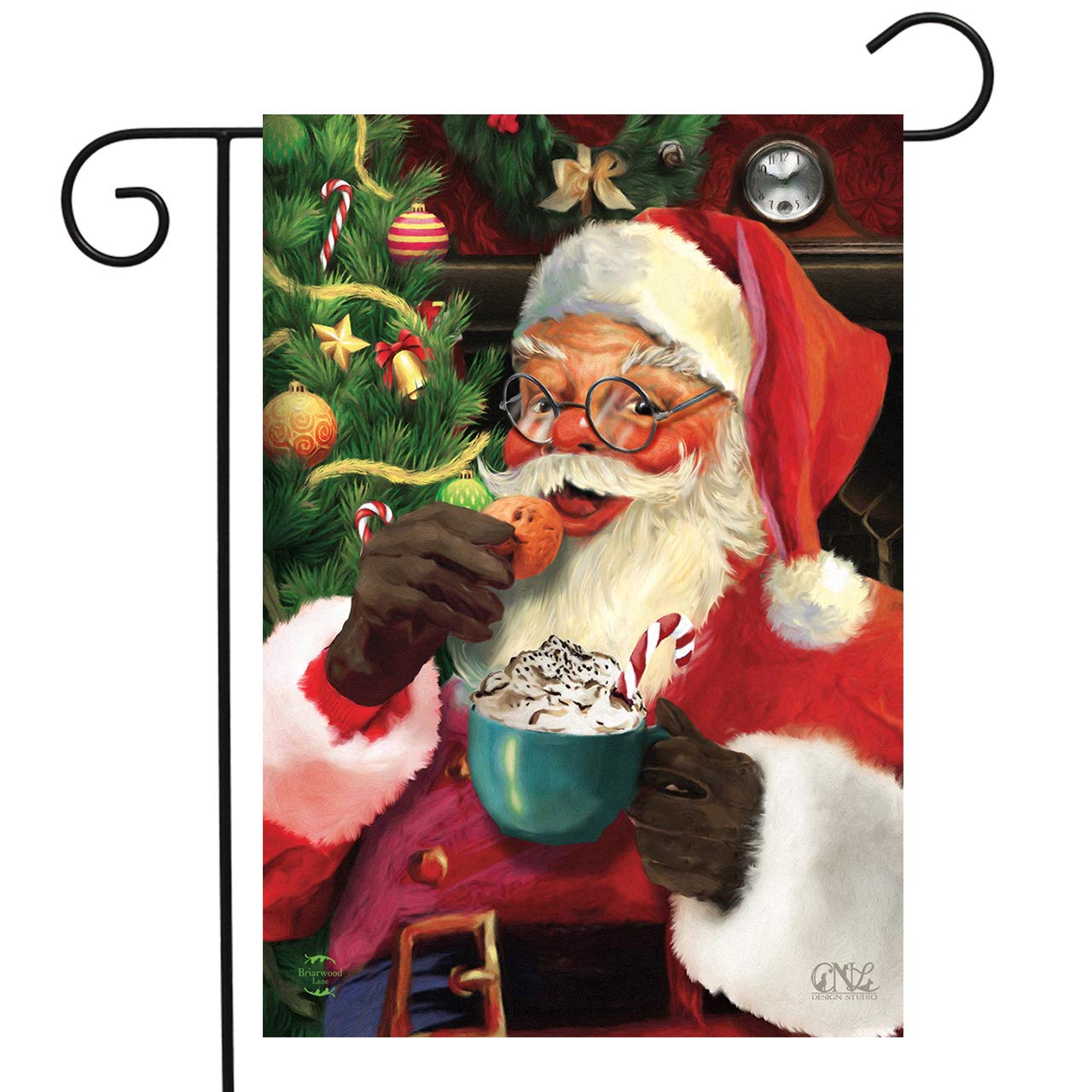 Cookies For Santa Christmas Garden Flag Santa Claus 12.5" x 18" Briarwood Lane