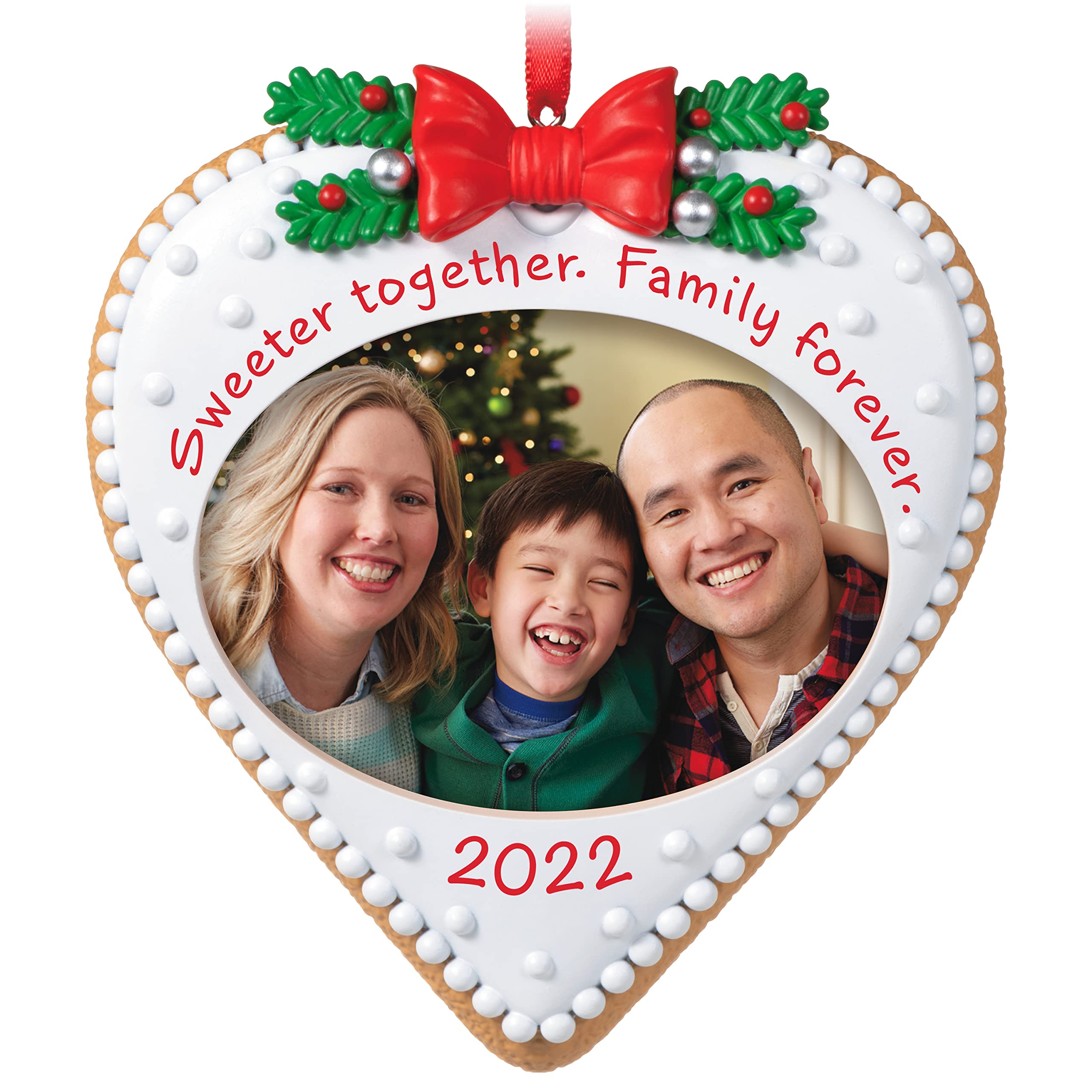 Hallmark Keepsake Christmas Ornament 2022 Year-Dated, Family Forever Cookie Photo Frame,Plastic