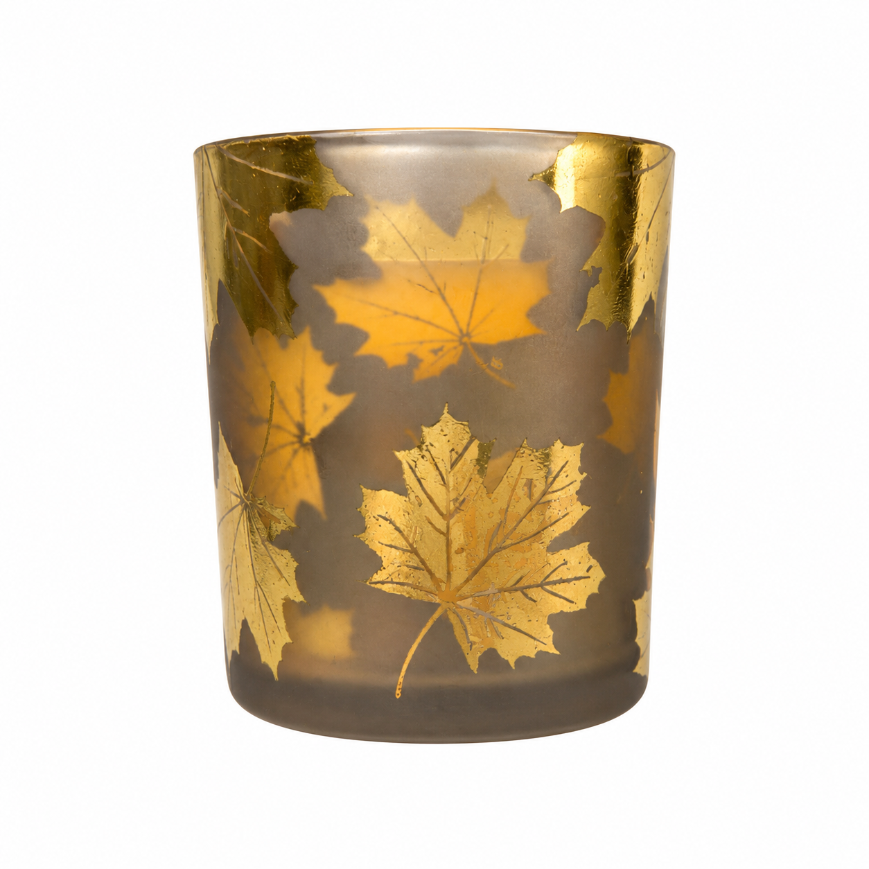 Home by Mirabeau Metallic Leaf Glass Scented Soy Candle (10 oz)
