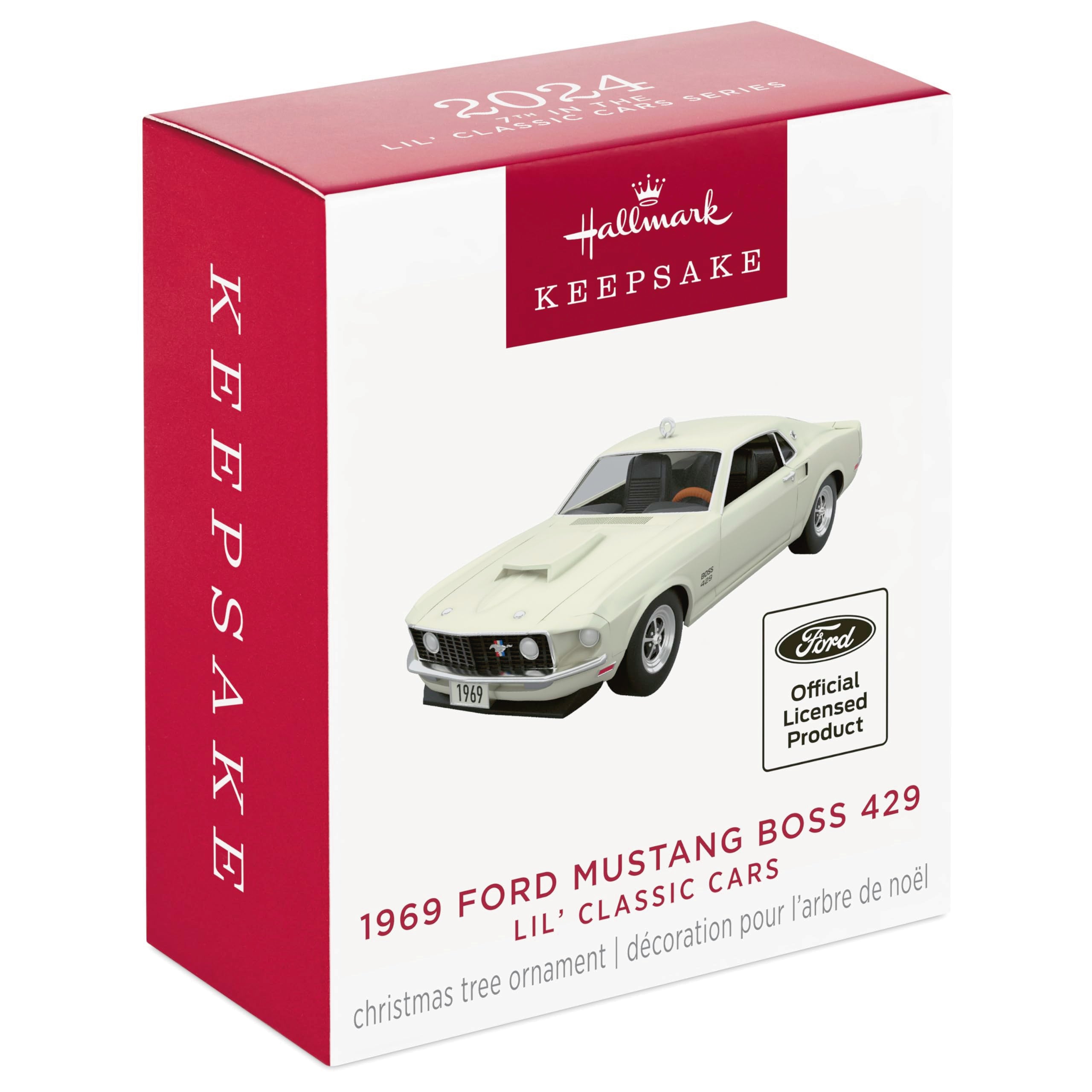 Hallmark Keepsake 0.7" Mini Christmas Ornament 2024, Lil' Classic Cars 1969 Ford Mustang Boss 429 2024, Metal, Gifts for Car Collectors