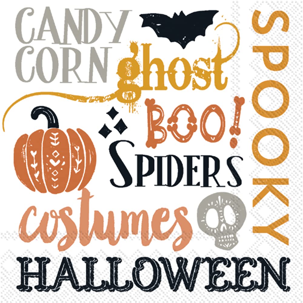 Halloween Words IHR Boston International Cocktail Napkin