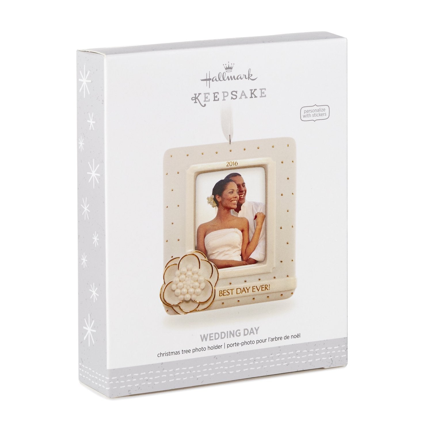 Hallmark Keepsake 2016 "Wedding Day Dated Picture Frame Holiday Ornament