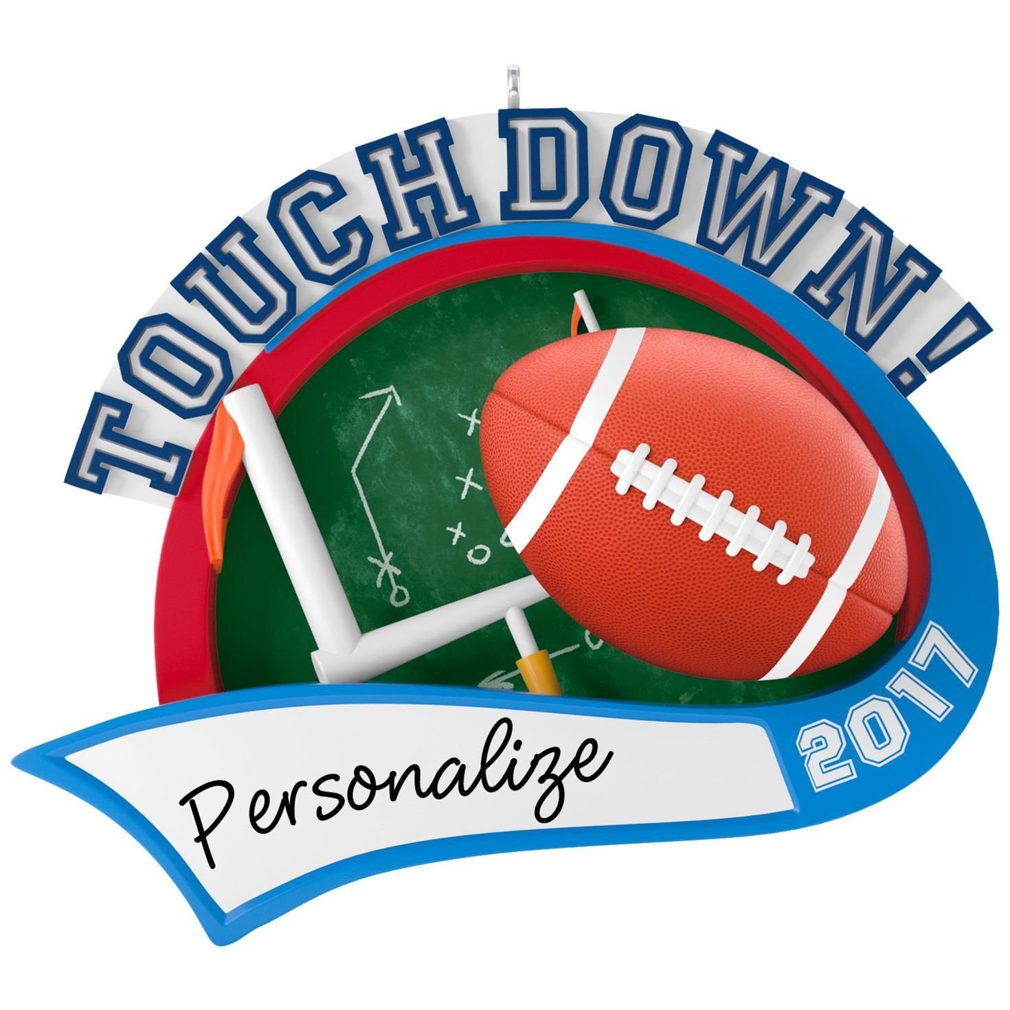 Hallmark Keepsake 2017 Football Star Personalization Dated Christmas Ornament