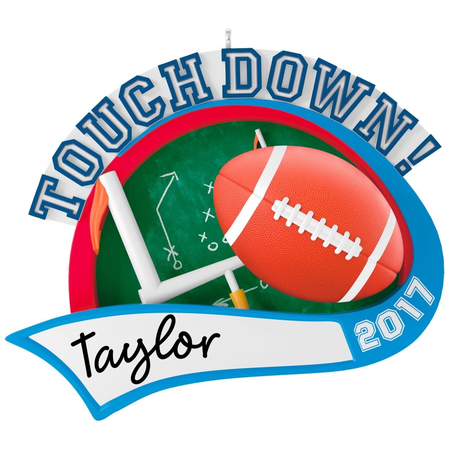 Hallmark Keepsake 2017 Football Star Personalization Dated Christmas Ornament