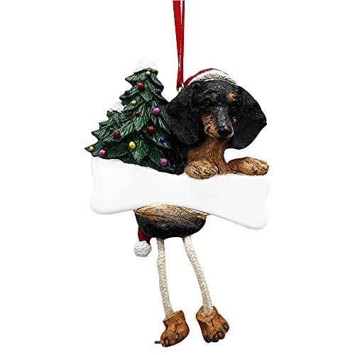 Dachshund Ornament with Unique "Dangling Legs" Hand Painted and Easily Personalized Christmas Ornament