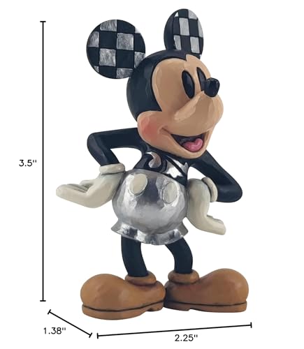 Enesco Jim Shore Disney Traditions 100 Years of Wonder Mickey Hands on HIPS Figurine, 3.5 Inch, Multicolor