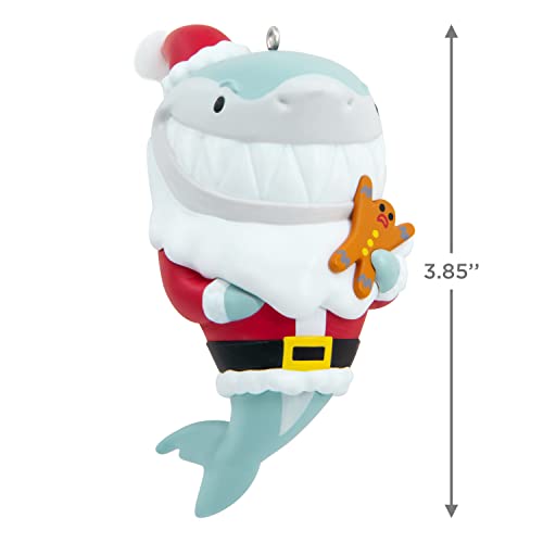 Hallmark Keepsake Plastic Christmas Ornament 2022, Toothsome Tidings Santa Shark Ornament