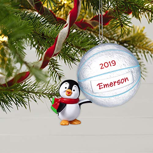 Hallmark Keepsake Christmas 2019 Year Dated Basketball Star Penguin DIY Personalized Ornament,