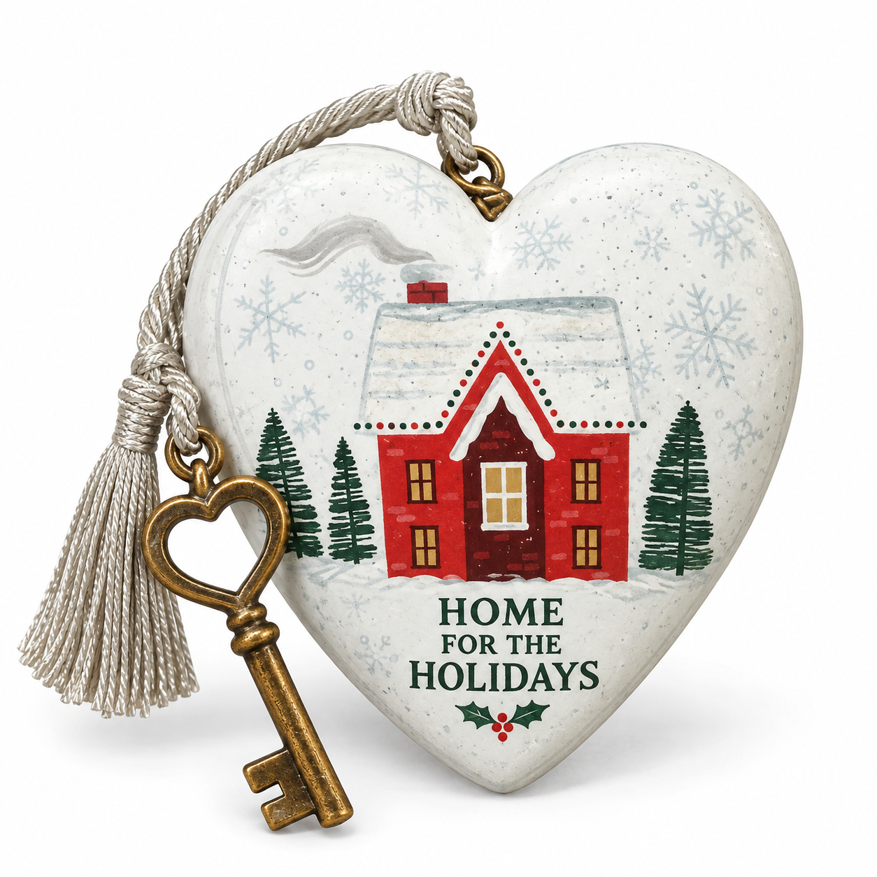 Demdaco Art Hearts "Home for the Holidays" Keepsake Sculpture