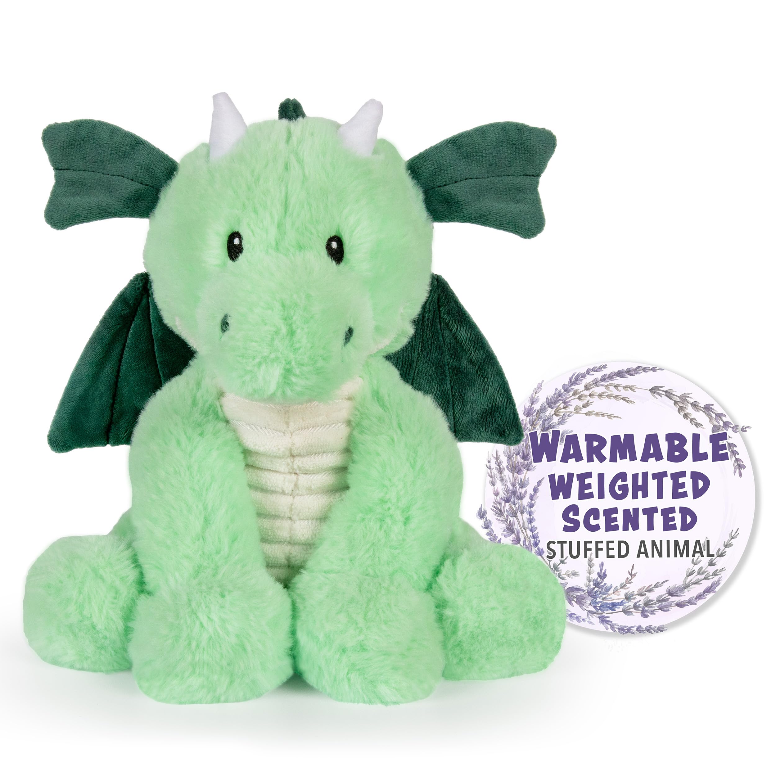 Warm Pals - Daniel Dragon - 1.5lbs - Cozy Microwavable Lavender Scented Plush Toys - Heated Stuffed Animal - Heatable Coolable Bedtime Comfort Plushie