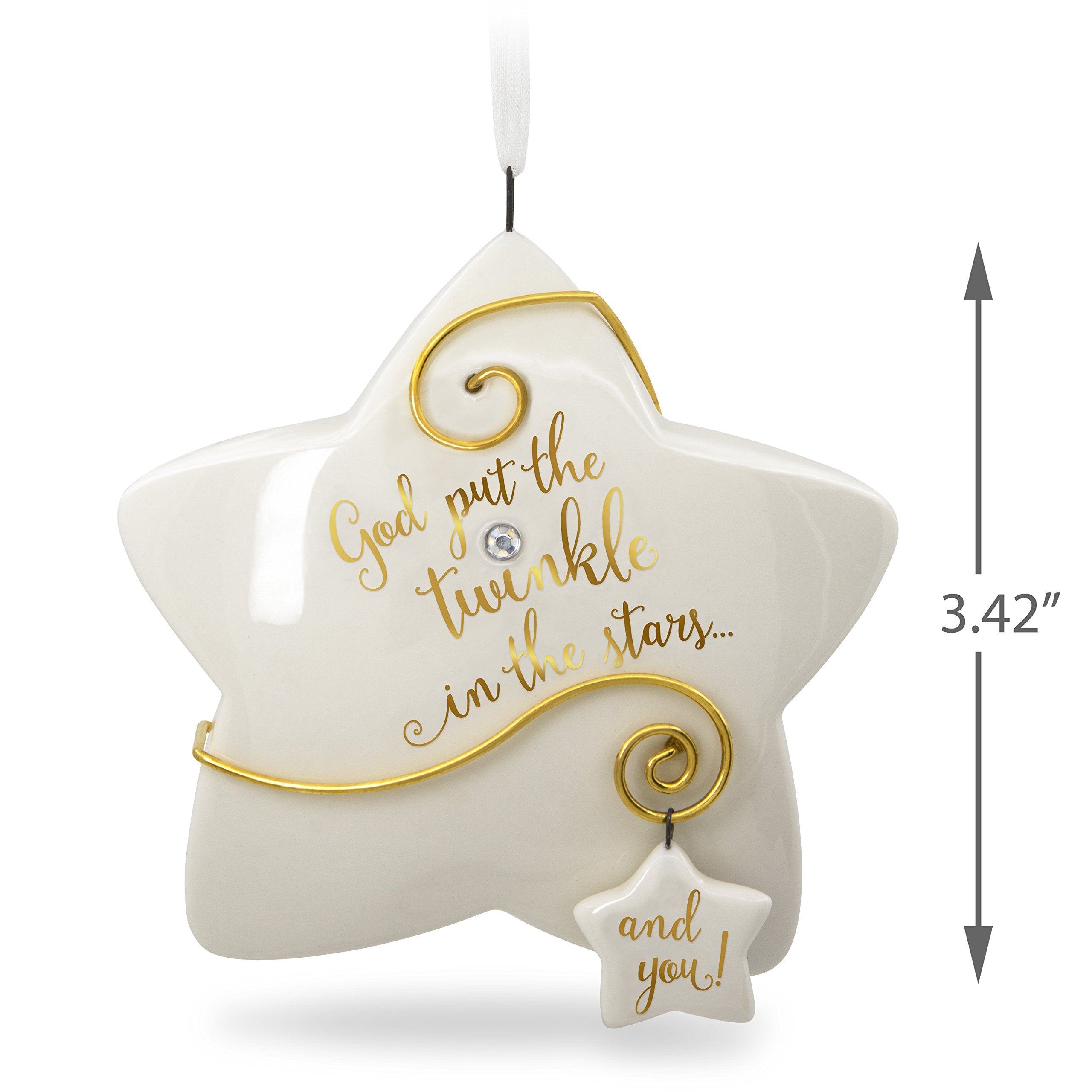 Hallmark Keepsake Christmas Ornament 2018 Year Dated Godchild Baptism You Shine Twinkle Star Porcelain