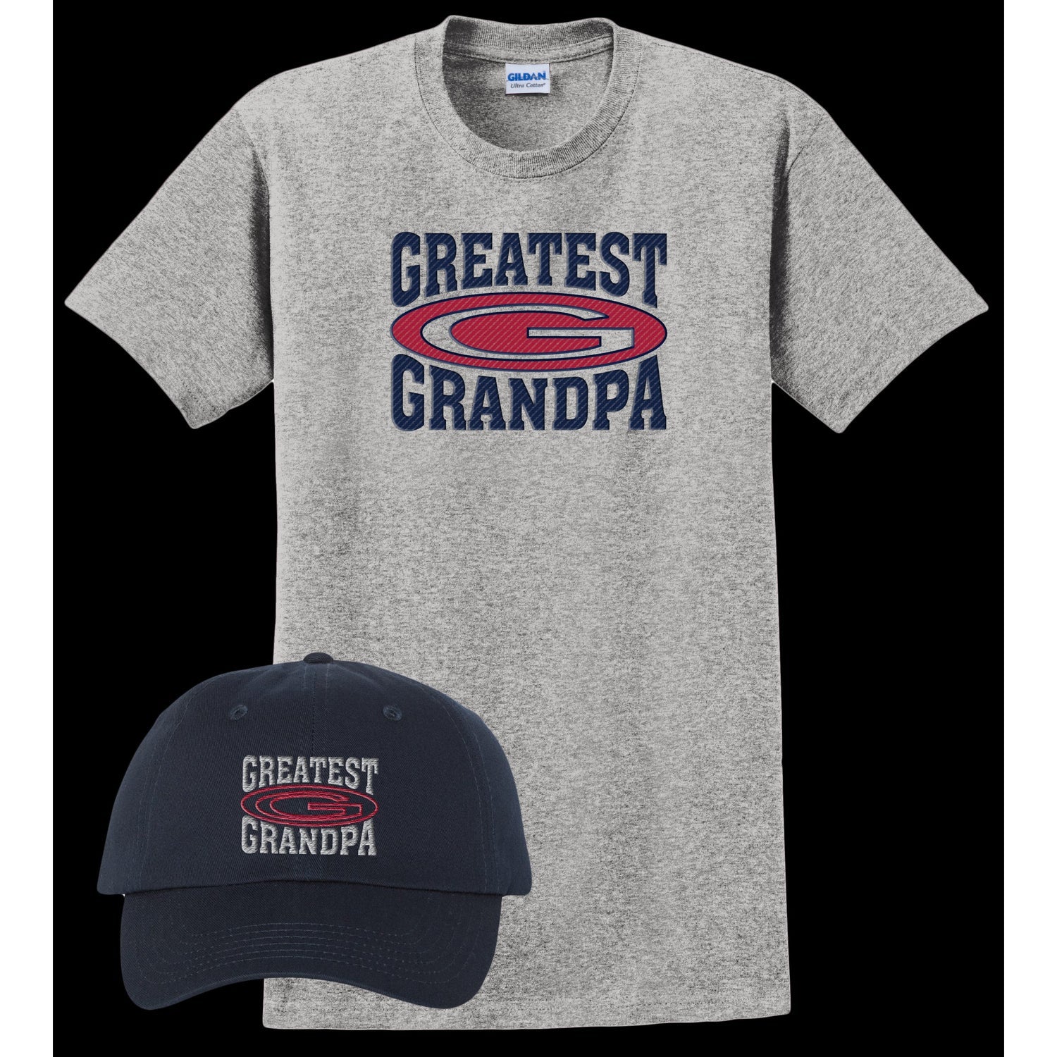 Greatest Grandpa Light Steel Tee and Hat