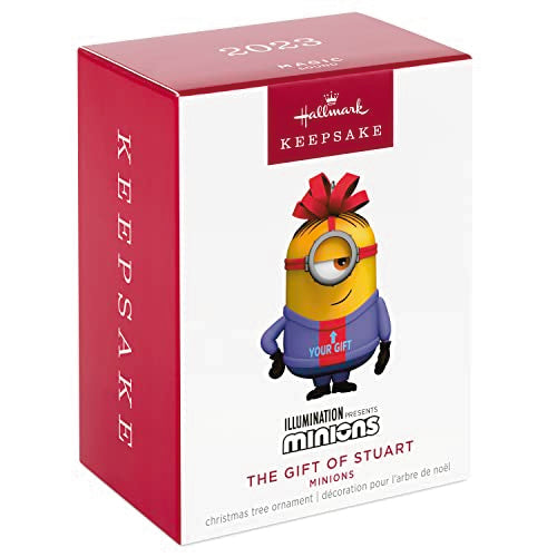 Hallmark Keepsake Christmas Ornament 2023, Minions The Gift of Stuart Musical, Minions Gift