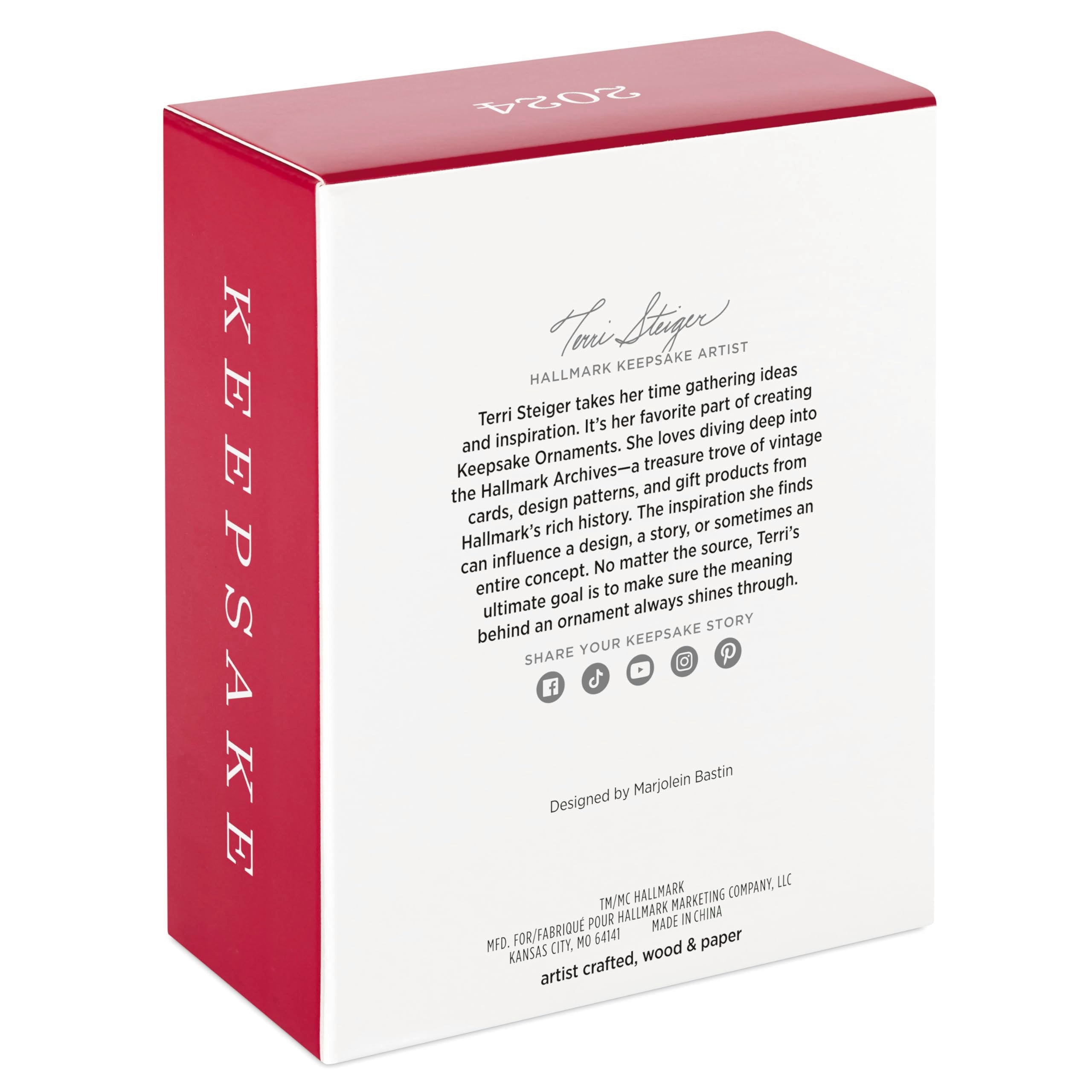 Hallmark Keepsake Christmas Ornament 2024, Marjolein Bastin Winter Wonder Papercraft, Gifts for Nature Lovers