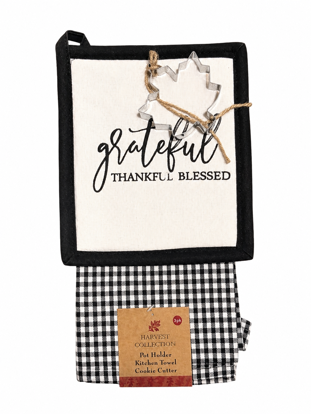 "Grateful Thankful Blessed" Harvest Collection 3 PK Kitchen Set