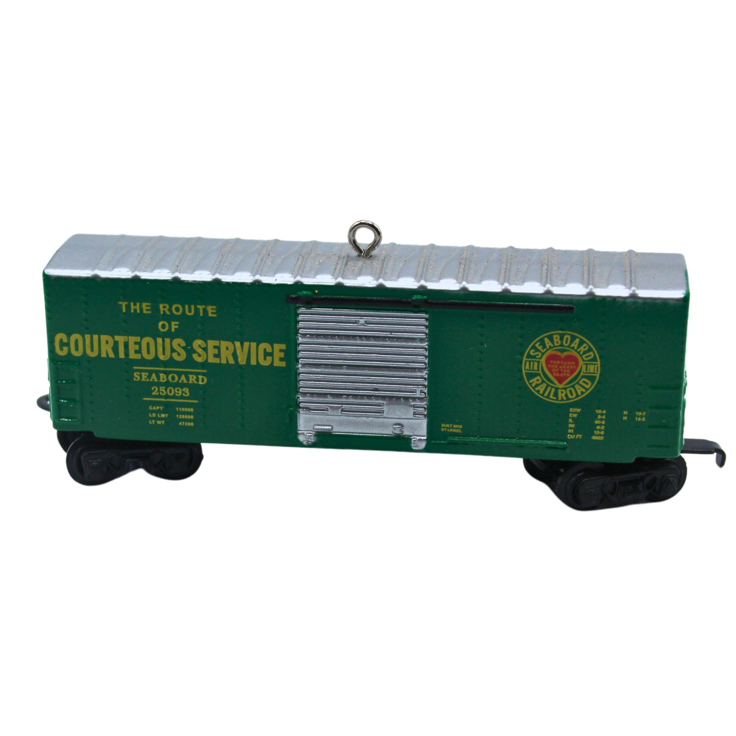 Hallmark QXI2537 Lionel Seaboard Boxcar Train Ornament