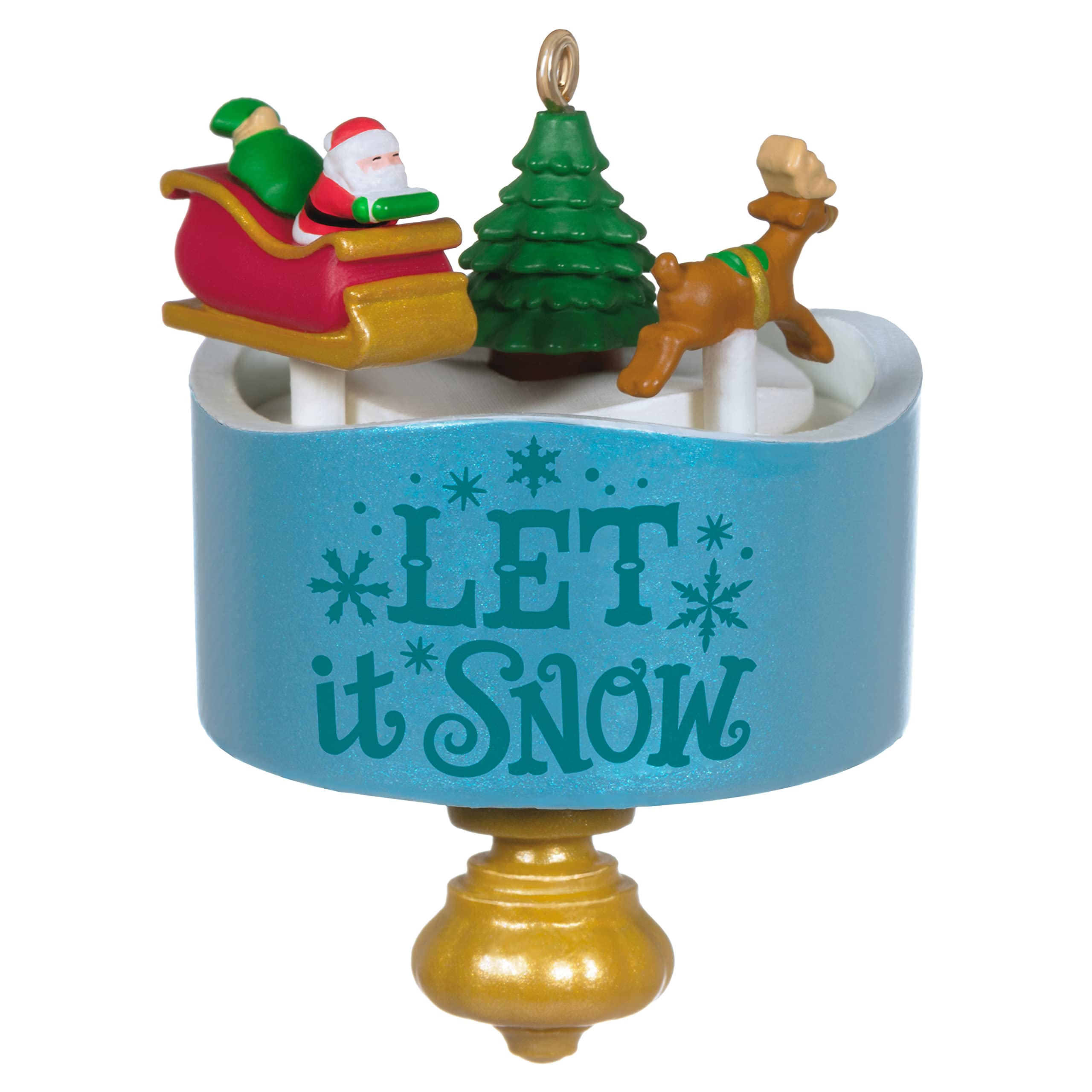 Hallmark Keepsake 1.45" Miniature Christmas Ornament 2022, Santa’s Little Spin, Mini