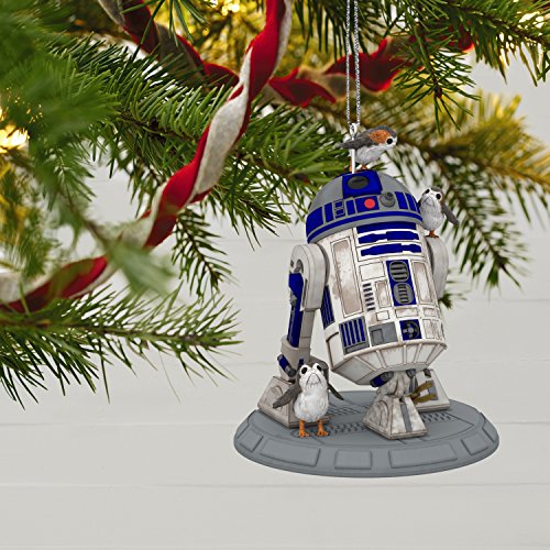 Hallmark Keepsake Christmas Ornament 2018 Year Dated, Star Wars R2D2 Porgs of a Feather, The Last Jedi