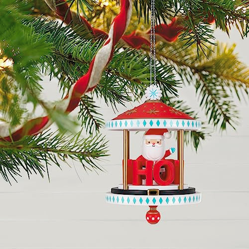 Hallmark Keepsake Christmas Ornament with Motion 2023, Santa-Go-Round, Ho Ho Ho Carousel