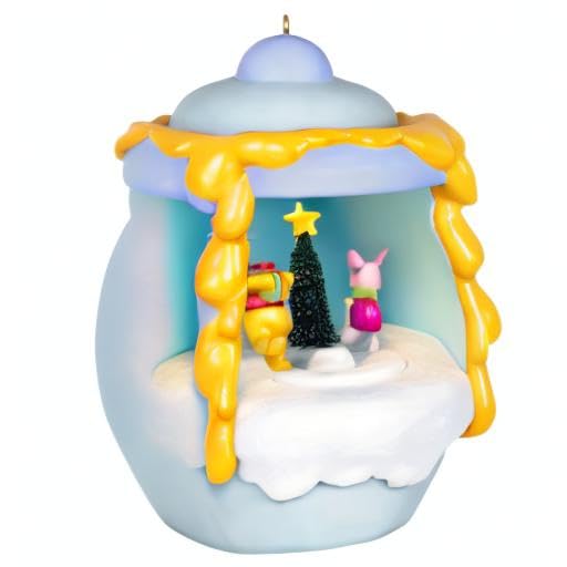 Hallmark Keepsake Plastic Christmas Ornament 2022, Disney Winnie The Pooh A Smallish Gift, Light and Motion