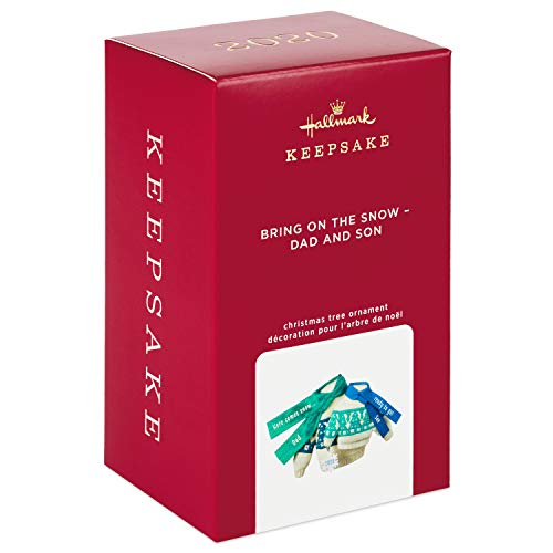 Hallmark Keepsake Christmas Ornament 2020 Year-Dated, Bring On The Snow Dad and Son Matching Sweaters