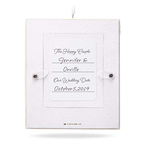 Hallmark Keepsake Christmas 2019 Wedding Ornament, Year Dated Truly. Deeply. Forever. Porcelain and Metal Photo Frame,