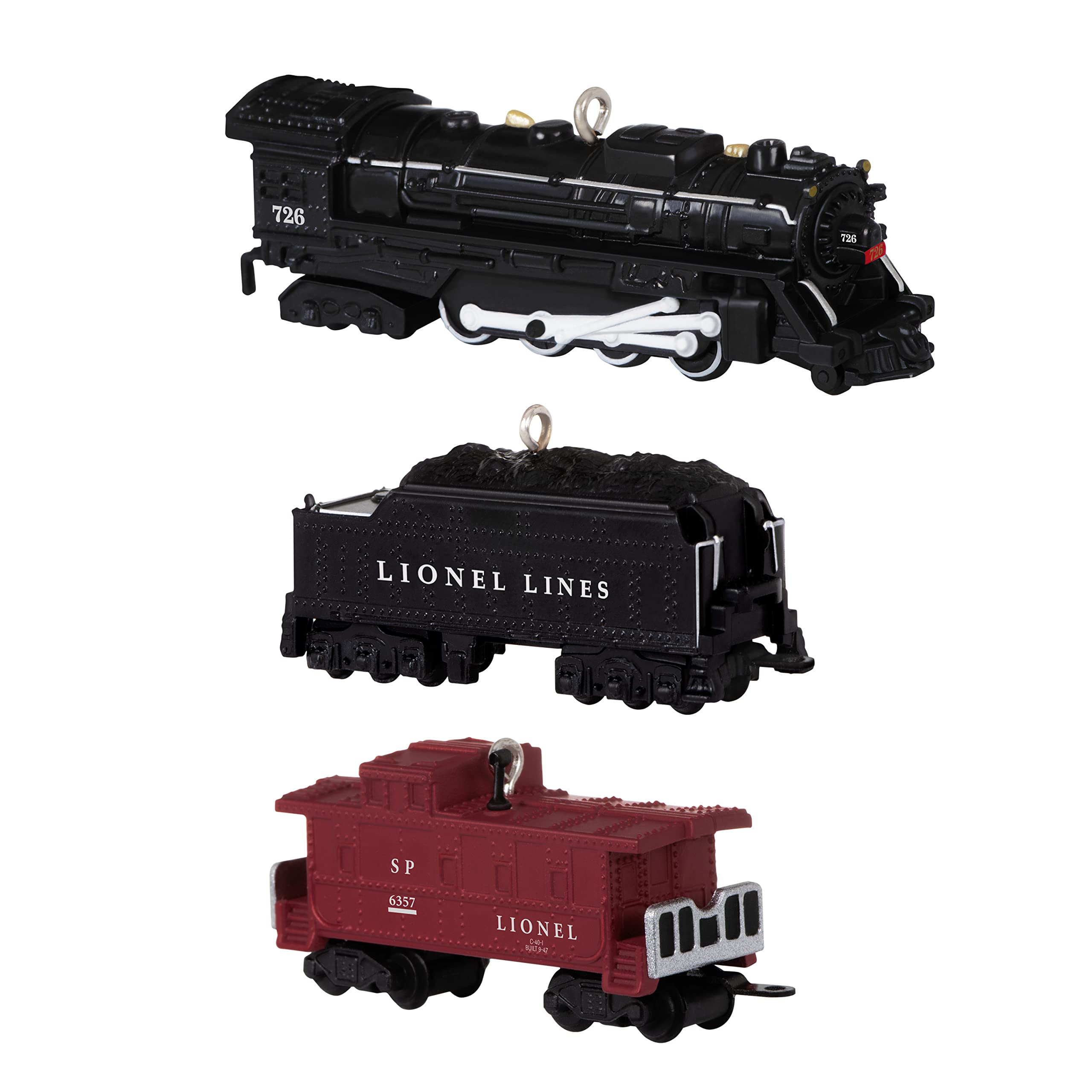 Hallmark Keepsake Miniature Plastic Christmas Ornament 2022, Lionel 2129WS Freight, Mini Set of 3