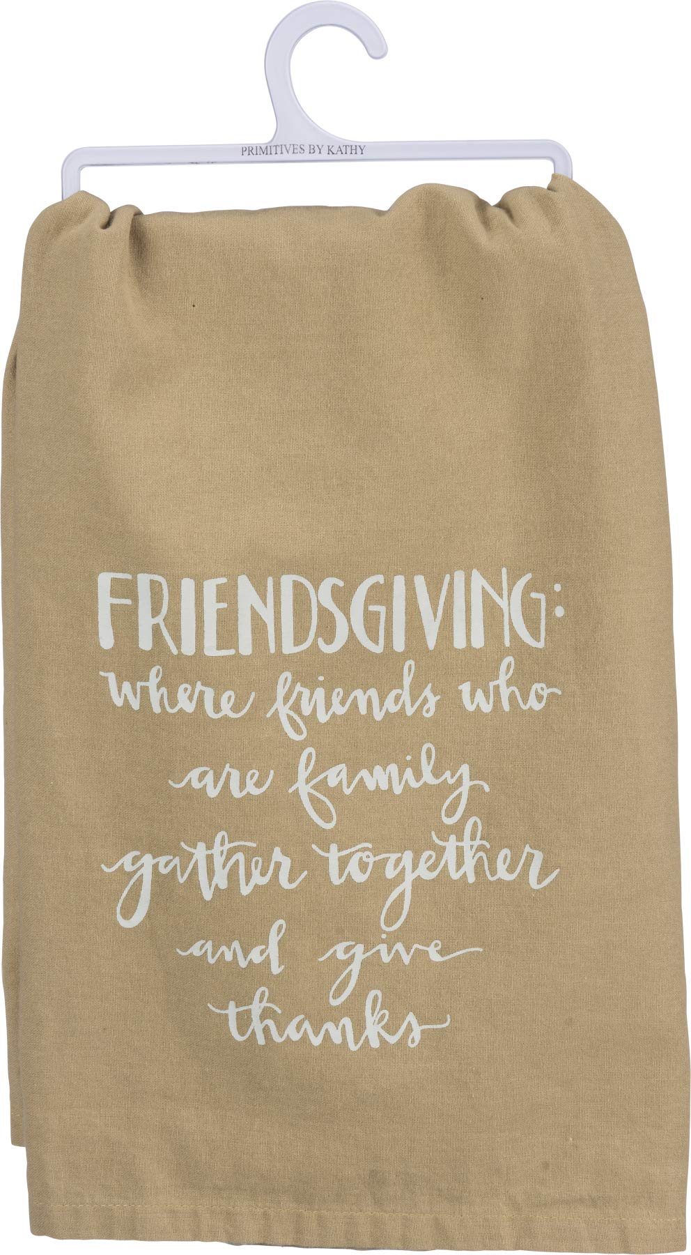 Hand-Lettered Fall-Inspired Dish Towel, 28 x 28-Inch, Friendsgiving: Friends Who are Family